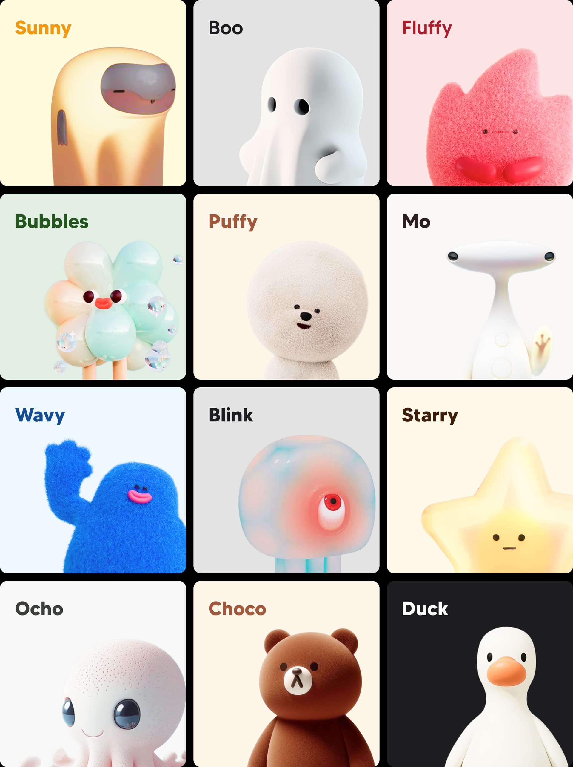 Collection of mascot characters